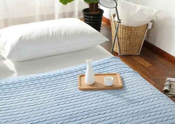 Home Cotton Soft Throw Blanket , Quilted Twist Pattern Knit Throw Blanket