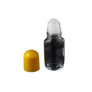 Transparent Roller Ball Bottles For Essential Oils 50ml Yellow Pp Plastic Cap