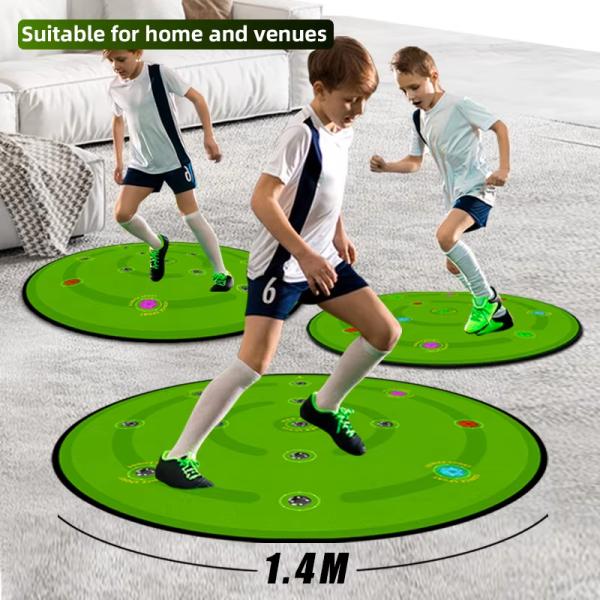 Soccer Reaction Training Mat for Kids Multiple Trigger Lamp Training Mat for Football Practice and Home Practice