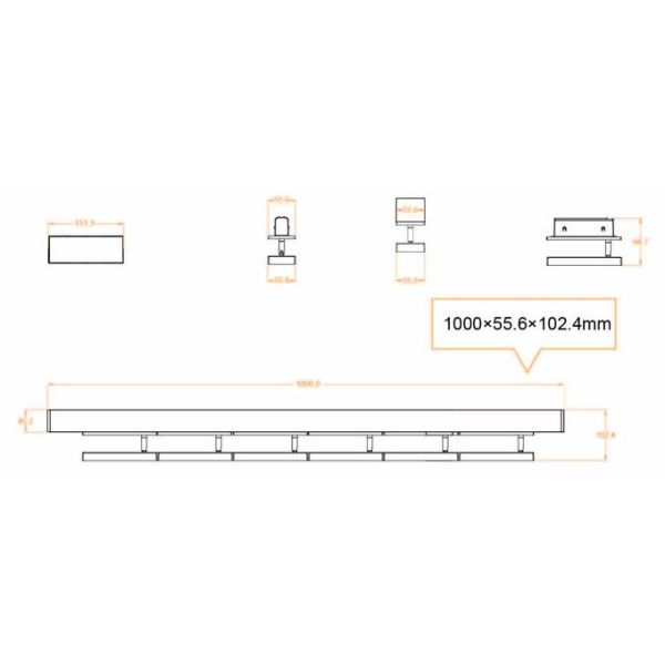 High Power LED Track Light Fixtures 15W Low Consumption For Kitchen Hotel Toy Shop