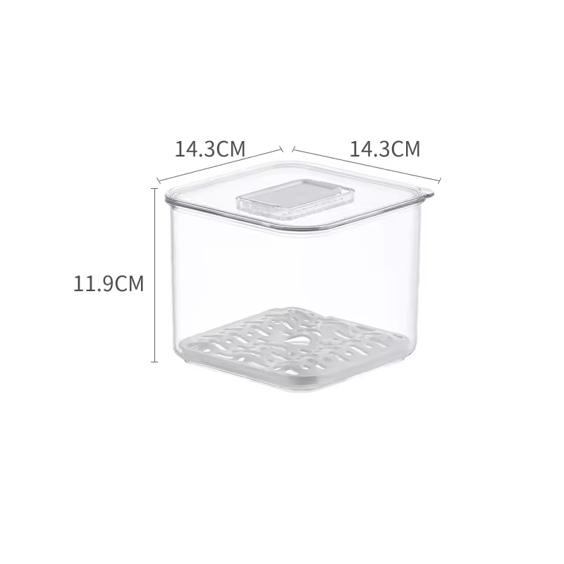 Durable Transparent Superimposable  Crisper Drain Basket Fruit Vegetable Storage Box for Kitchen Refrigerator