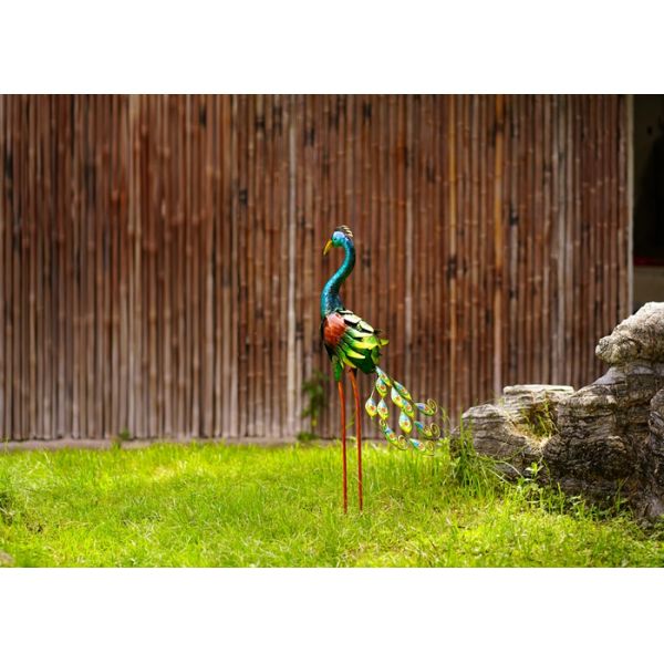 Крепкая статуя сада оформления павлина металла двора для на открытом воздухе лужайки птицы