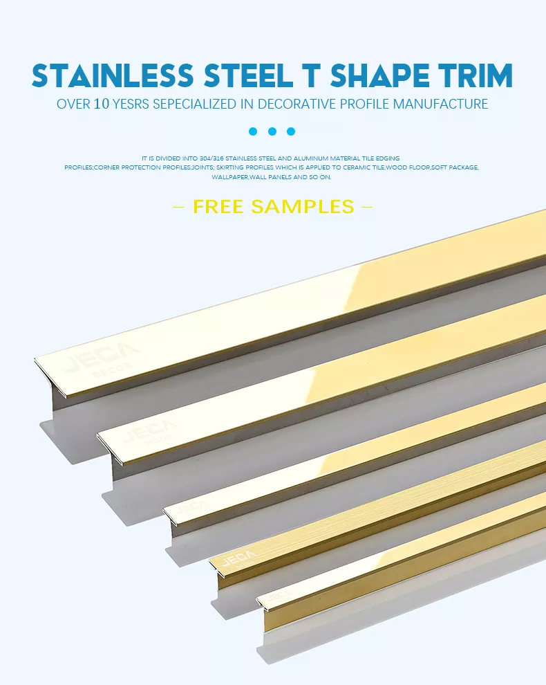 Brushed Stainless Steel Trim Decorative Tile Trim Profiles For Wall Decoration