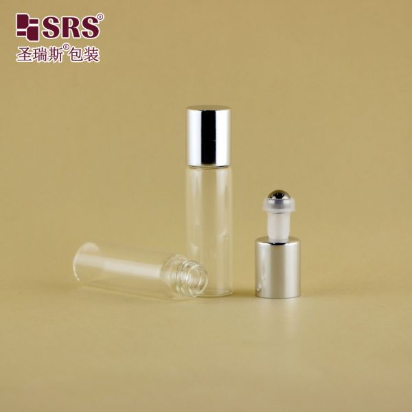 100% No Leakage Glass Roller Ball Bottle Clear 5ML For Essential Oil Perfume