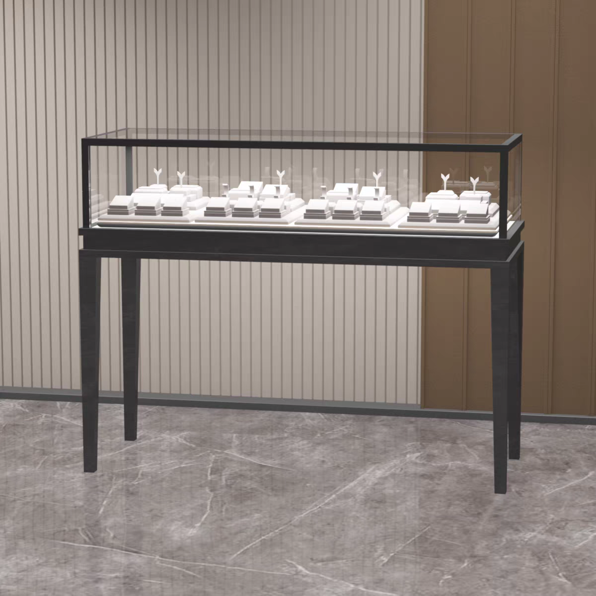 Modern LED Lighting Jewelry Display Cabinet with Customizable Eco-Friendly Design for Retail Stores