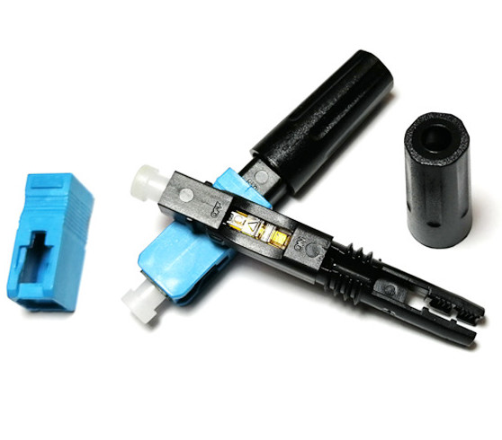 Plastic SC UPC Passive Electronic Components FTTH Fiber Optic Adaptor Fast Connector