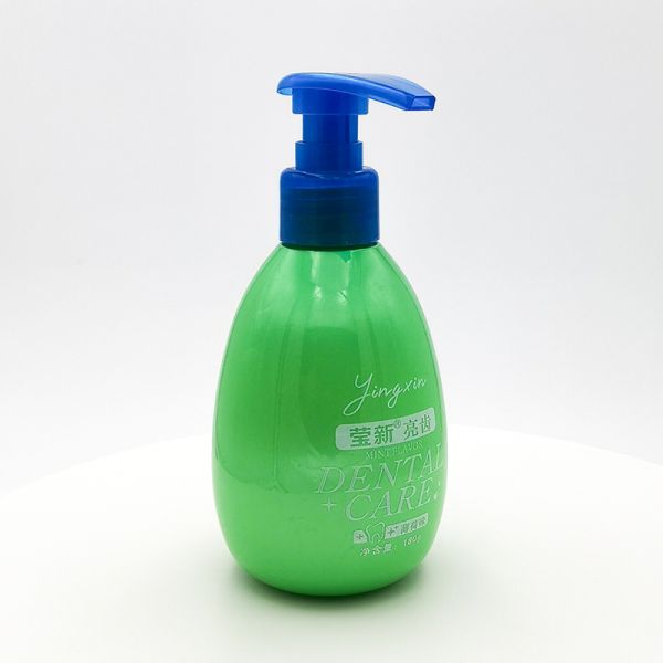 Free Sample PET 180g Oval Toothpaste Plastic Pump Bottles Hand Wash Gel Sunscreen Body Care Lotion Bottles with Customized Logo