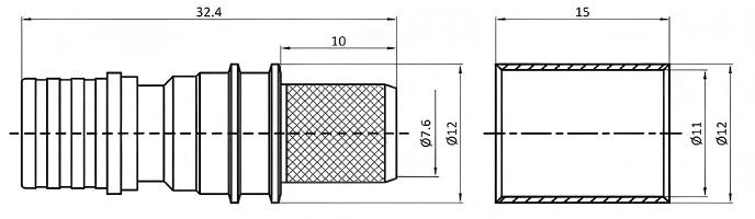 QMA Male Straight Connector Crimping Type  For 50-7/LMR400 Coaxial Cable