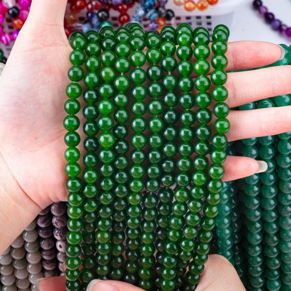 Зелёный нефрит свободный оптовый круглый букет индивидуальный многоразмерный букет для изготовления ювелирных изделий