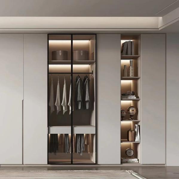 Light Hotel Room Cabinets Modern Hotel Wardrobe Rock Plate 2*0.6m