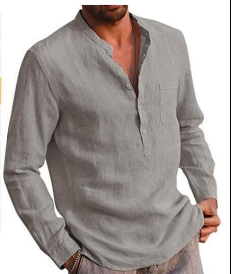 Рукави людей длинные v - рубашка белья пляжа шеи случайная