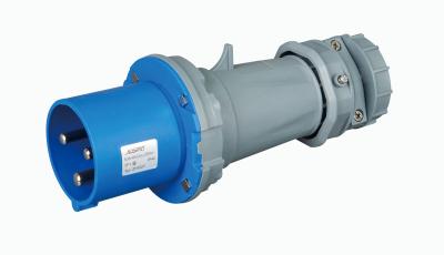 tomada azul de nylon Screwless da tomada industrial impermeável de 3P 63A IP44 com número da peça 1227 da glândula de cabo