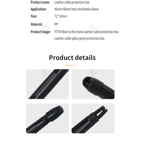 Black PP Heat Shrink Sleeve Protection Box For 45-60mm Tubing