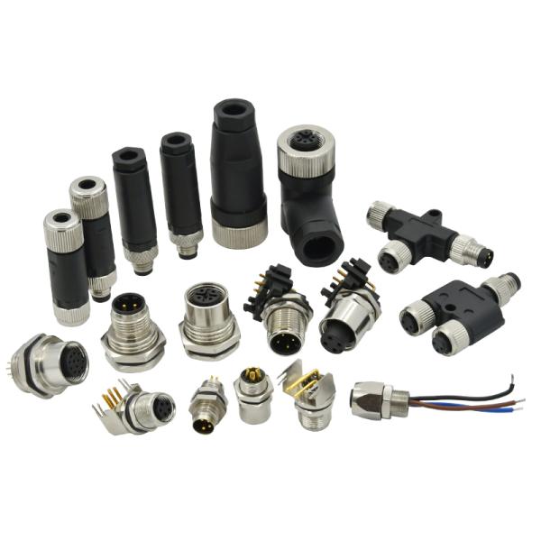 Conector M12 a prueba de agua IP67 IP68 Macho Hembra 3-24 Pines DIN IEC61076