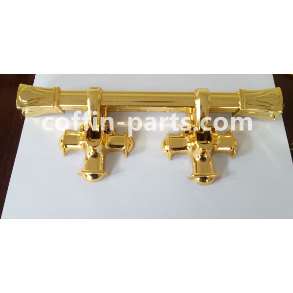 Ornamental plástico H9008 de los PP del ataúd del oscilación de los accesorios cruzados de oro de la manija
