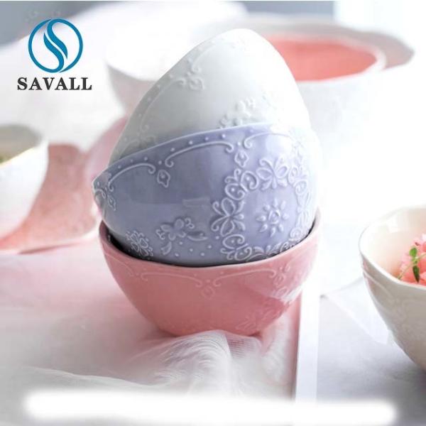 Colorful Porcelain Bowls Salad Dinnerware Set For Restaurant