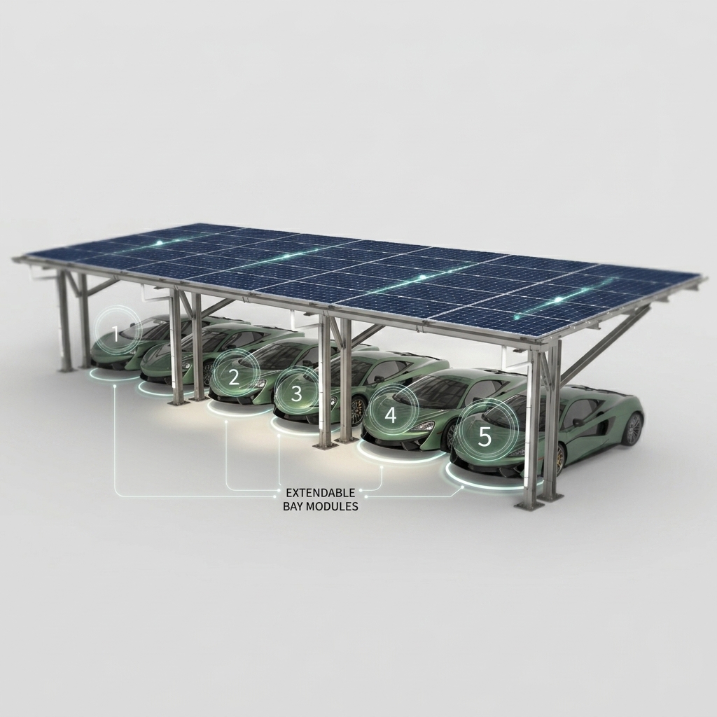 Anti-Corrosion Coastal ECO Gamma Frame Carport ZAM Coating Marine Grade Solar Parking Structure 3000hr Salt Spray
