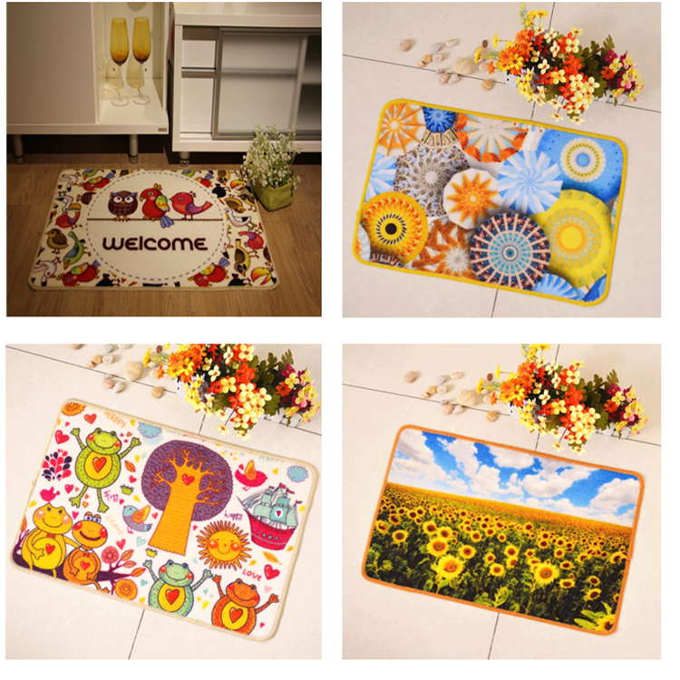 3d white painted stone pattern entrance mat