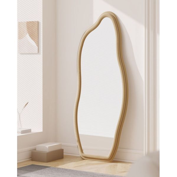 Makeup Flannelette Full Length Floor Mirror Curved Irregular Shape