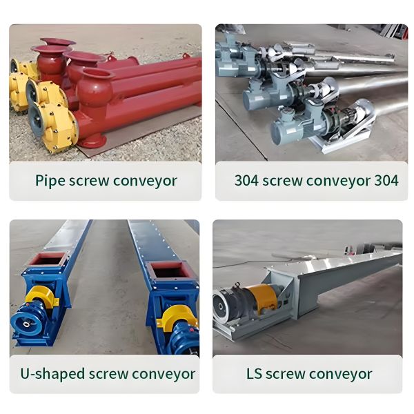 Convoyeur à vis en U industriel avec nouveau moteur à engrenages hélicoïdaux sans arbre