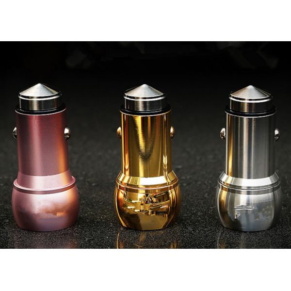 Metal Lifesaving Hammer USB Car Cellphone Charger Built - In IC Chip
