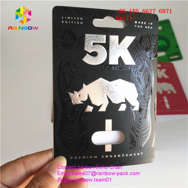 CMYK Color Blister Card Packaging For Male Sex Pills 12000 Pcs MOQ