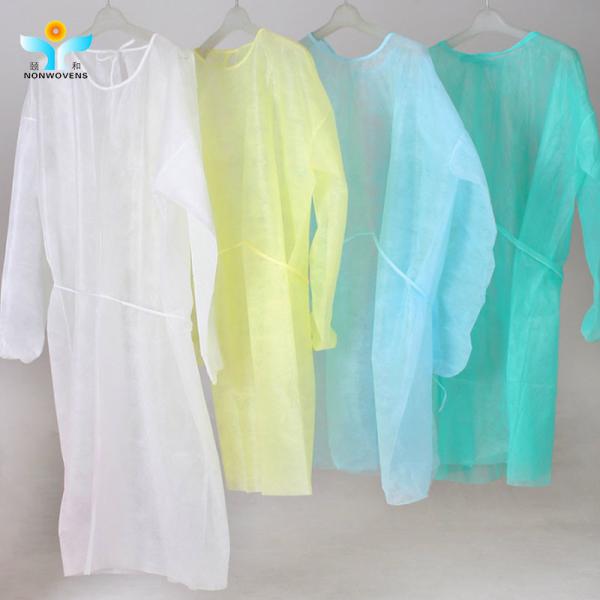 117*137cm Non Woven Isolation Gown , Non Woven Disposable Gown With Knitted Cuff