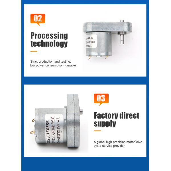Custom 12V Low Noise Brushed DC Electric Motor 24V Robot Gearbox