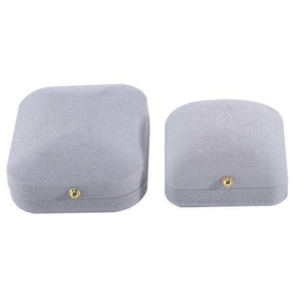 Boîte à bijoux en velours gris Hanhong pour bracelet boucles d'oreilles collier