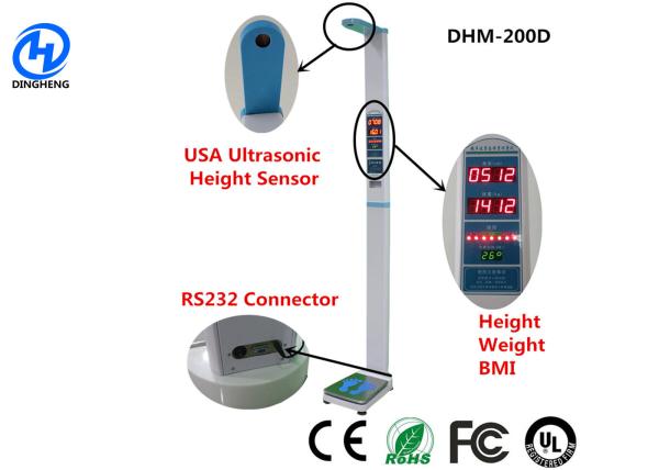 Medical height weight scales with thermal printer and ultrasonic height sensor