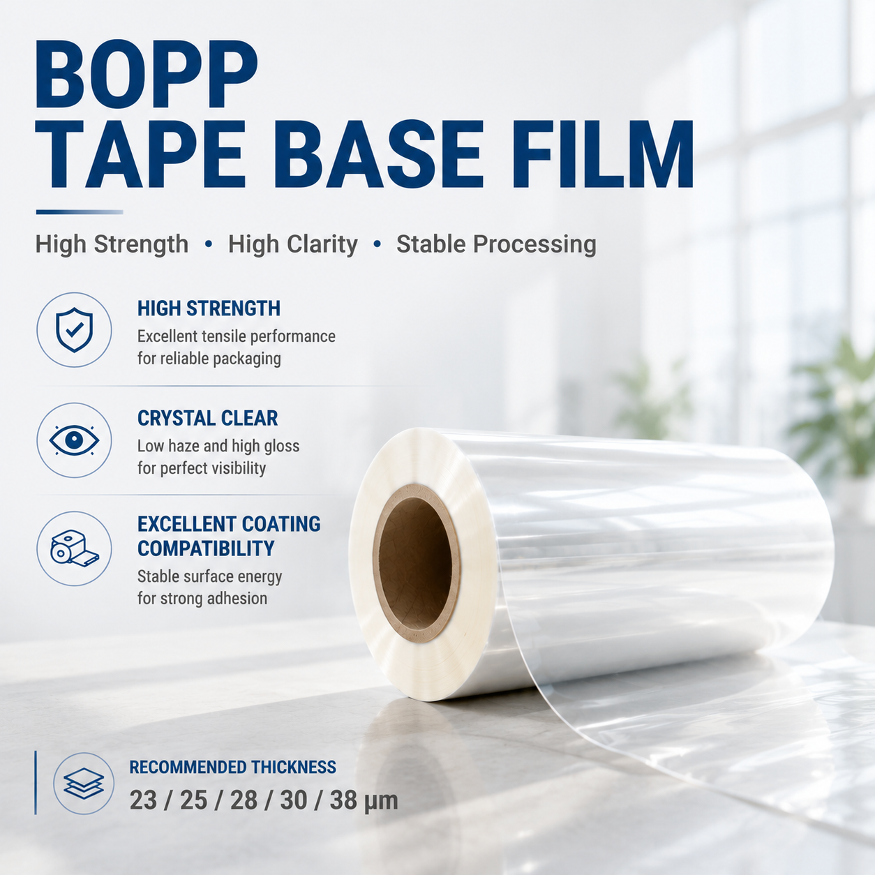 Security Tamper Evident BOPP Tape Film 25-38 Micron High Tensile for Anti-Theft Carton Sealing Tape