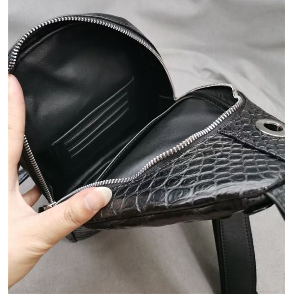 Genuine Real Crocodile Skin Men's Casual Chest Bag Authentic Alligator Leather Male Crossbody Bag Messenger Bag