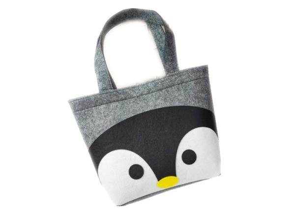 Lightweight 30*22 Cm Felt Handbag Little Penguin Pattern Cute Design Style