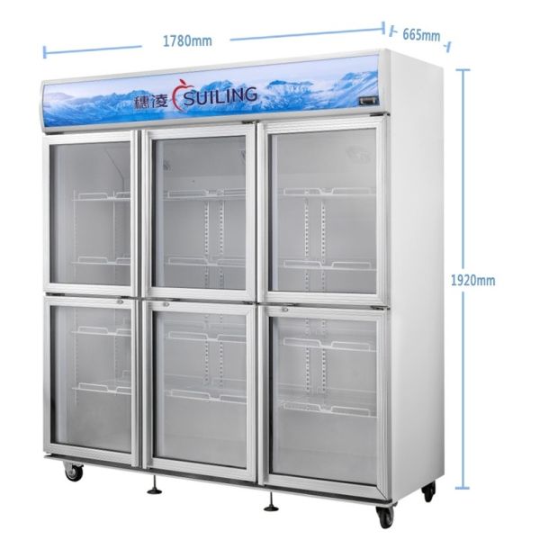 Реклама высокой эффективности компрессор вентиляторной системы охлаждения холодильника двери 6 стекел двойной