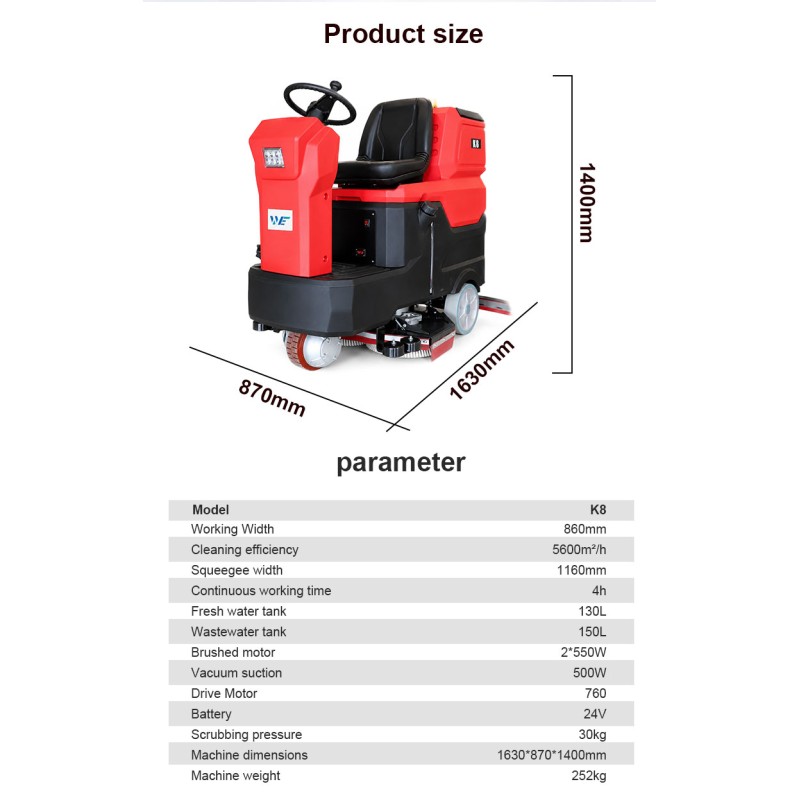 Heavy Duty Intelligent Ride on Floor Scrubber Industrial Battery Powered Floor Cleaning Machine for Warehouse Airport Factory