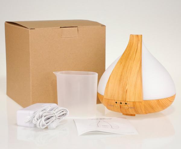 220ml Wood Grain Aromatherapy Diffuser With 7 Colors Fog Lamp