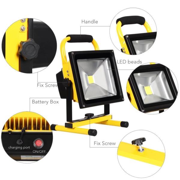Popular Style 30W Rechargeable Led Flood Light With Lithium Battery 18650