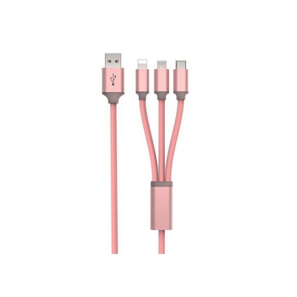 Многофункциональный зарядный кабель УСБ ТПЭ микро- для иФоне и смартфонов Самсунг