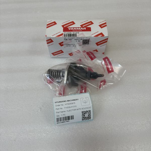 Hyunsang Engine Spare Parts Injector With Solenoid 714339-51310 for Yanmar Engine L100N5 L100N6 Injector Pump