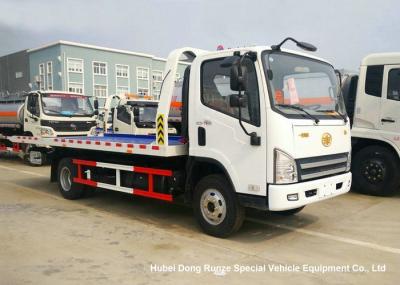 FAW 3 Ton Road Wrecker Tow Truck / Transporter Recovery Truck With Crane EURO 5