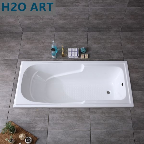 South Asia Market Rectangle Hand Control Bathtub with Built-in Handles