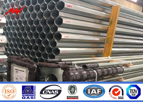 Polygonal Powder Coating Electrical Transmission Line Poles With 2 Cross Arm