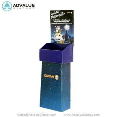 UV / Glossy / Matte Cardboard Floor Displays Retail Make Up Display Stand