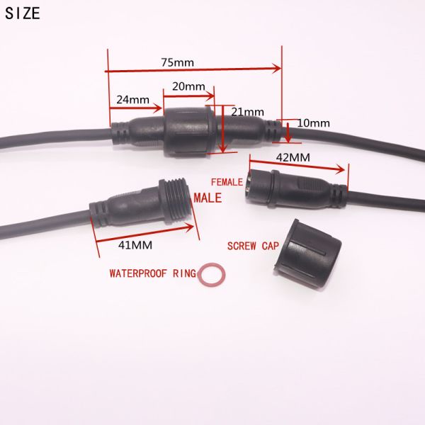 2 3 4 Core M20 3*0.5 Square Male And Female Connector