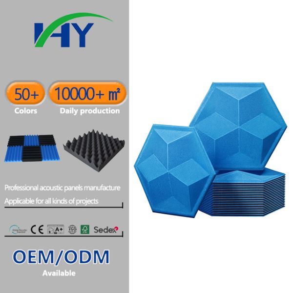 Blue Home Acoustic Panel Foam For Decoration Flame Retardant