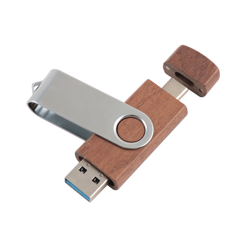 Естественный деревянный USB флэш-накопитель 2.0 3.0 с типом C + USB Новые формы Быстрая скорость