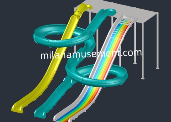 Water Pool Anti corrosion Water Park Fiberglass Slide with Custom Height 