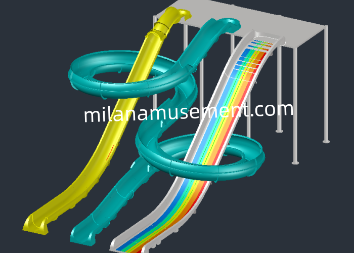 Colorful Amusement Water Slide High Speed Water Slide Customizable