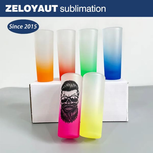 Direct Factory 3oz Frosted Glass Cup for Sublimation Gradient Color Mug for Promotional & Business Gifts