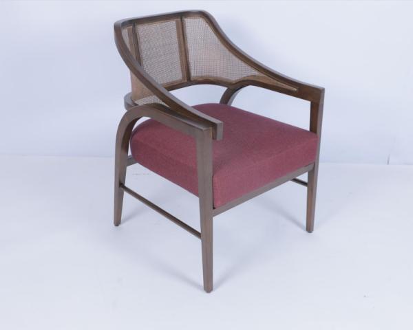 No Folded Customized Modern High Back Armchair Fabric Wood Frame